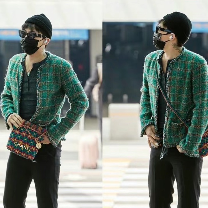 ‎☺︎ CHANEL 綠毛呢金絲線mini cf 工藝Tweed🪩GD權志龍同款系列-2