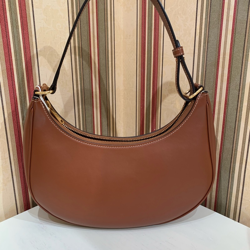 Celine Ava 豌豆腋下包 棕色中號刺繡-1