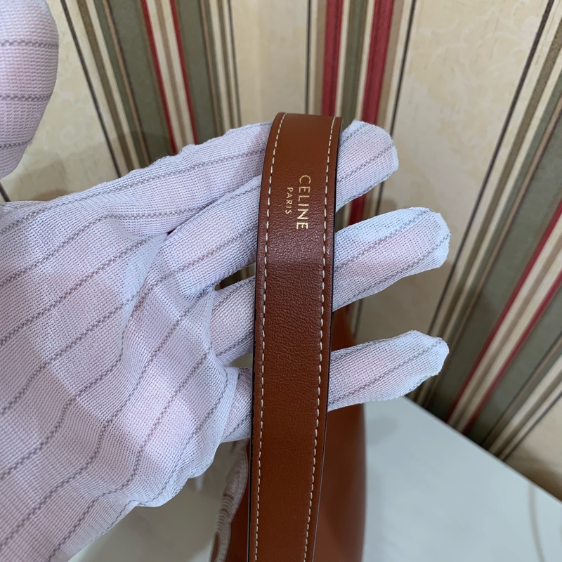 Celine Ava 豌豆腋下包 棕色中號刺繡-4