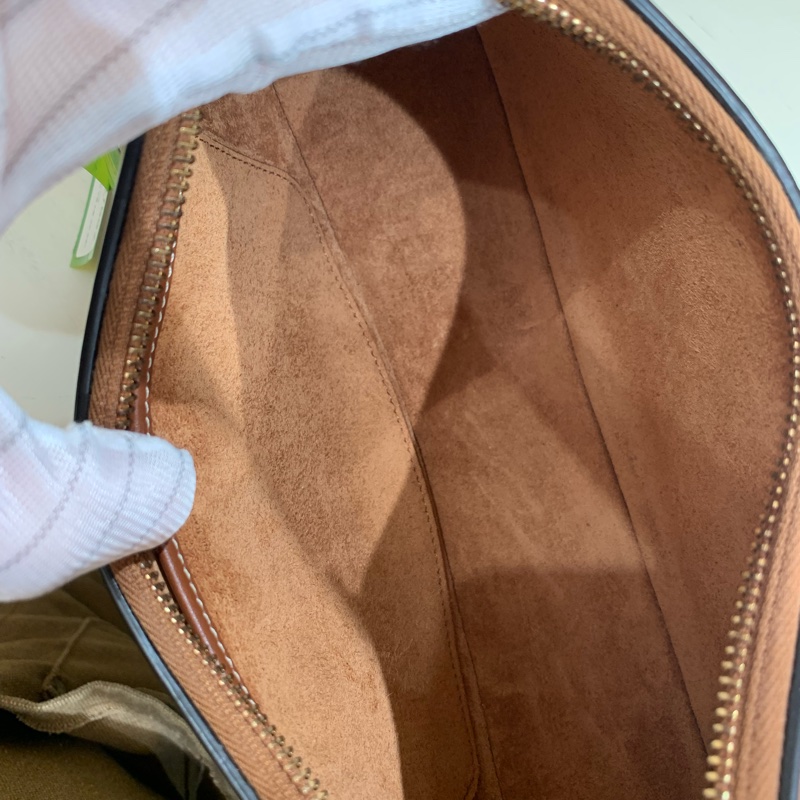 Celine Ava 豌豆腋下包 棕色中號刺繡-8