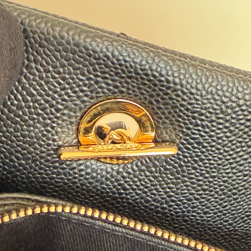 Chanel黑金荔枝雙鏈肩背包 豆腐包 托特包-11
