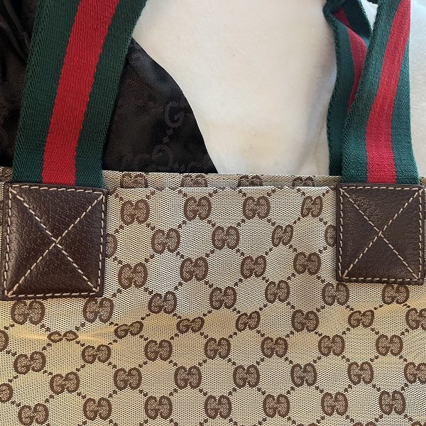 專櫃正品 GUCCI 經典老花帆布托特包 購物袋-5