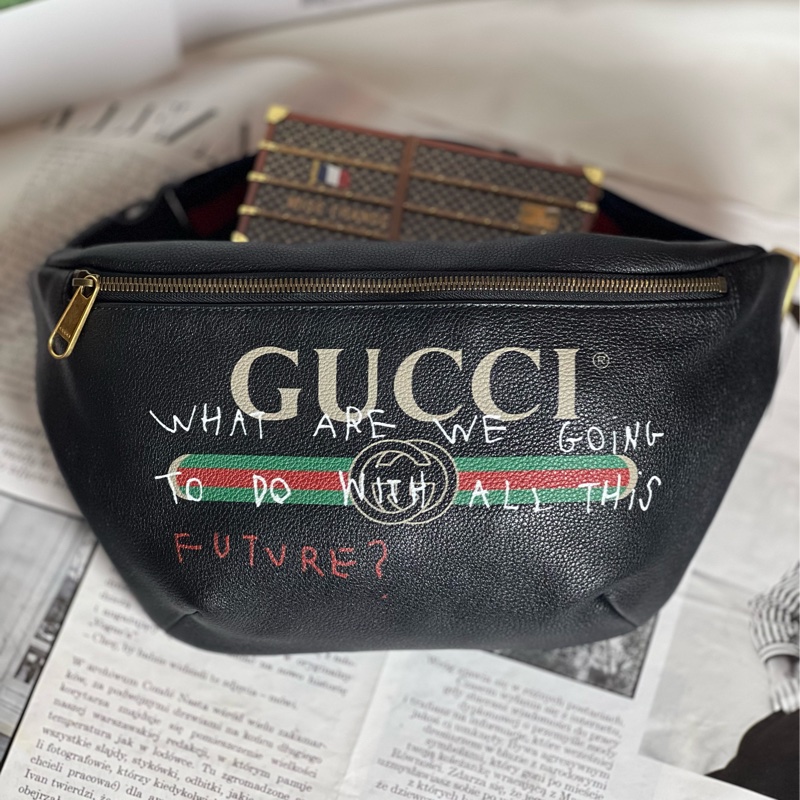 Gucci限量塗鴉款腰包 大-1