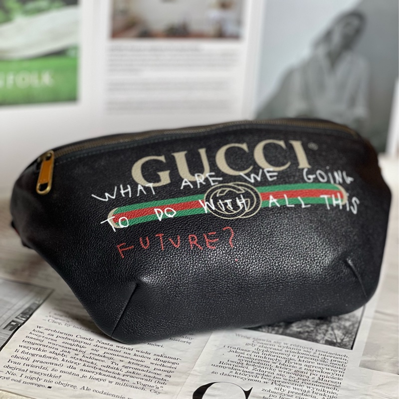 Gucci限量塗鴉款腰包 大-3