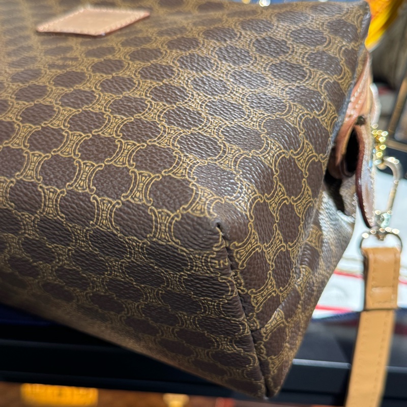 中古 奶茶色Celine 雲朵包 腋下包 斜背包-8