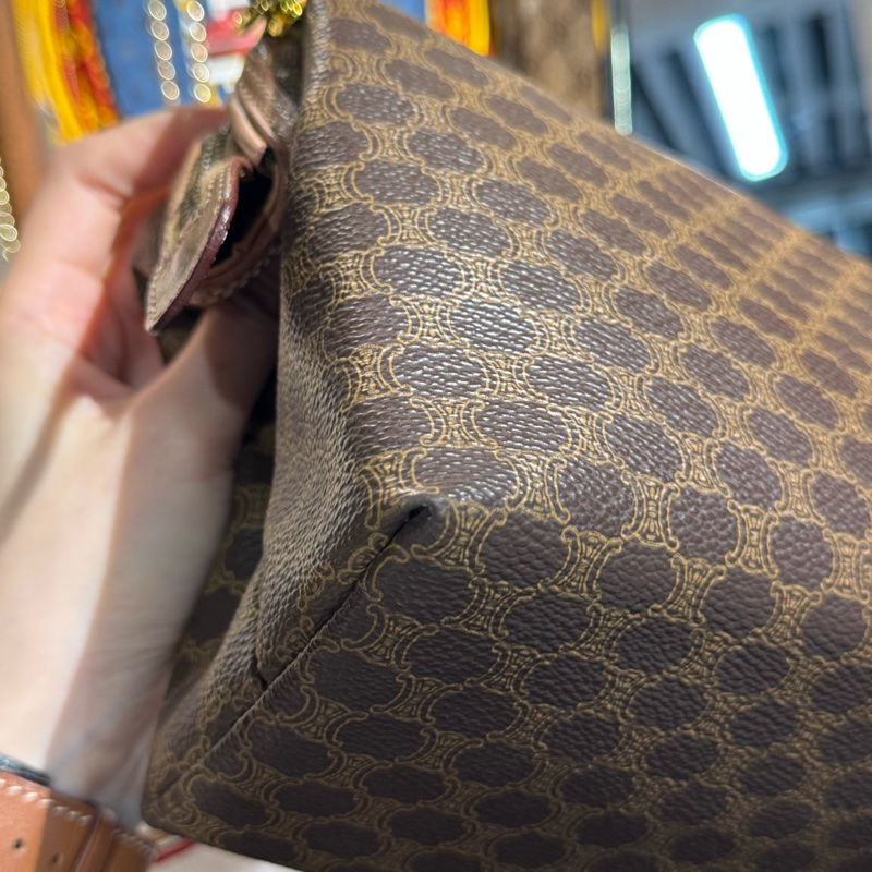 中古 奶茶色Celine 雲朵包 腋下包 斜背包-10