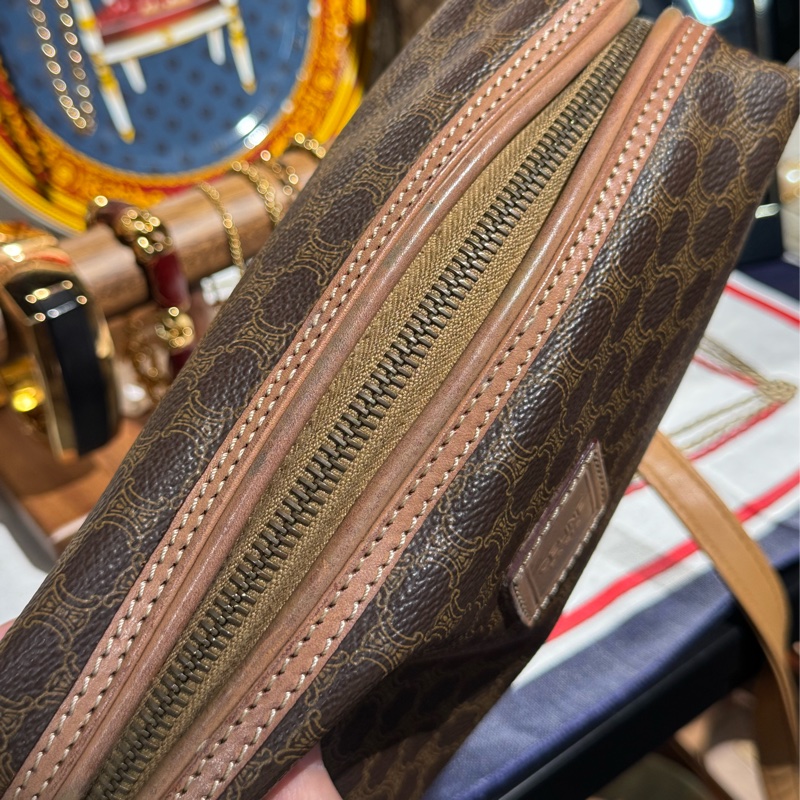 中古 奶茶色Celine 雲朵包 腋下包 斜背包-13