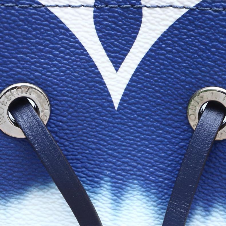 LOUIS VUITTON(路易威登) NONO 水桶包 中號 26 藍色 PVC 銀扣 2020 紮染漸變-5