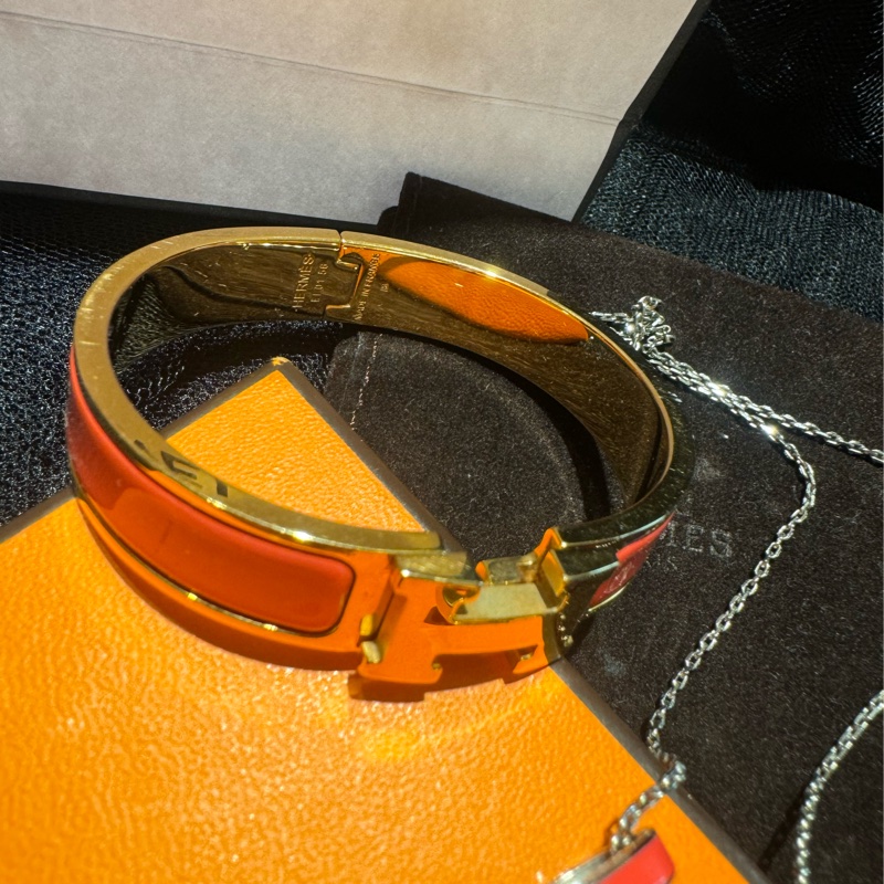 愛馬仕H愛馬仕橘玫瑰金手鐲-2