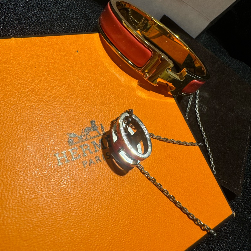 愛馬仕H愛馬仕橘玫瑰金手鐲-3