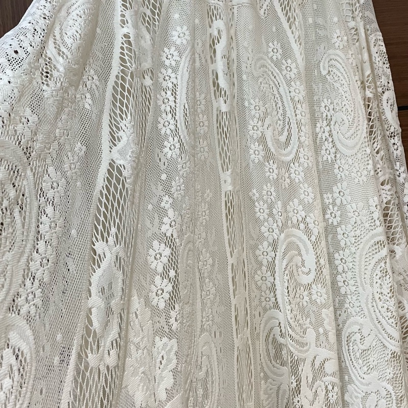 🌷0918🌷全新米白色蕾絲長裙-1