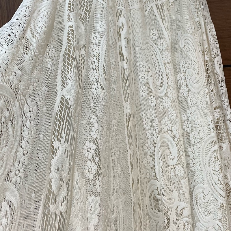 🌷0918🌷全新米白色蕾絲長裙-2