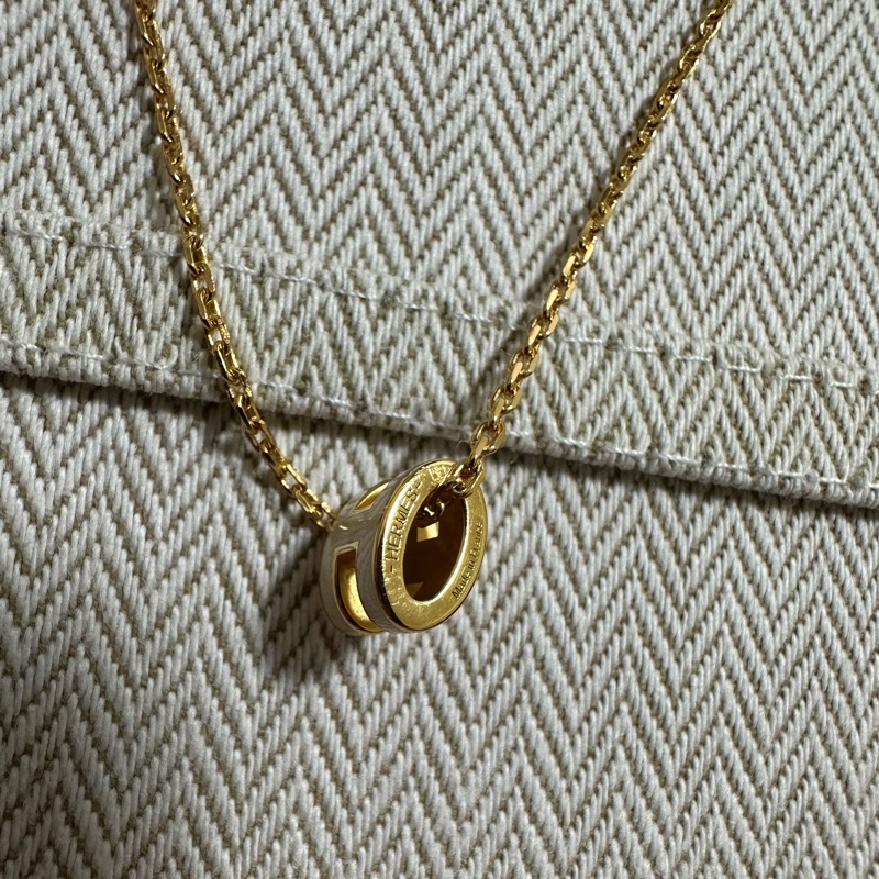 愛馬仕 mini pop h 項鍊(白配金）-5