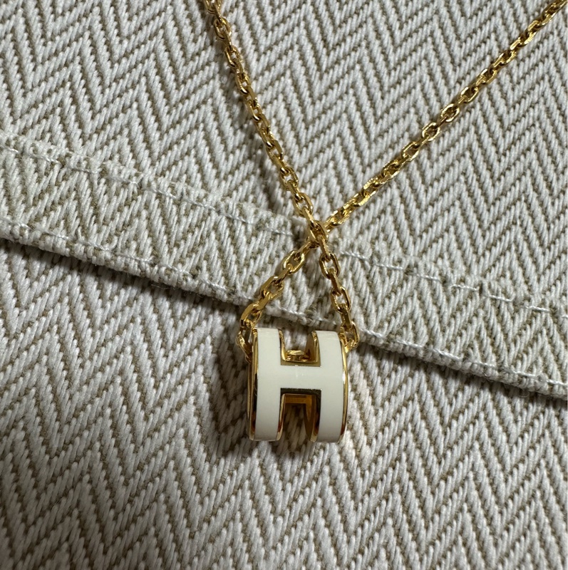 愛馬仕 mini pop h 項鍊(白配金）-6