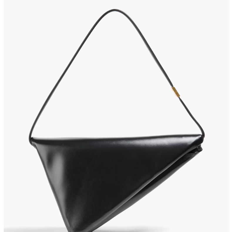 商品在台灣 全新含吊牌 MARNI 法國巴黎購回 MARNI Prisma 黑色 牛皮 手提&側背 法式 三角包-1