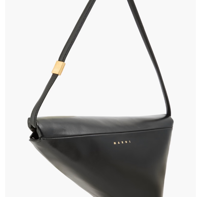 商品在台灣 全新含吊牌 MARNI 法國巴黎購回 MARNI Prisma 黑色 牛皮 手提&側背 法式 三角包-19