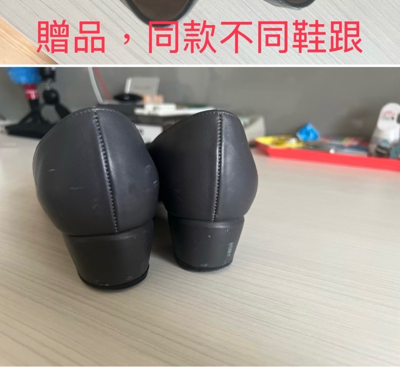 【買一送一】Salvatore Ferragamo Vara深鐵灰細跟鞋-9