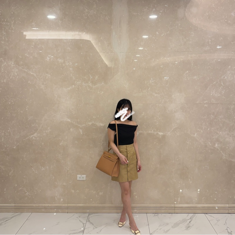 Celine 卡其短裙 鎖鍊款-9