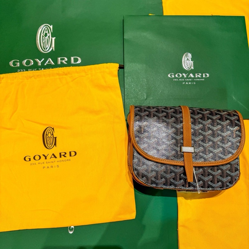 ［全新］GOYARD｜BELVEDERE PM Black & Tan 郵差包-1