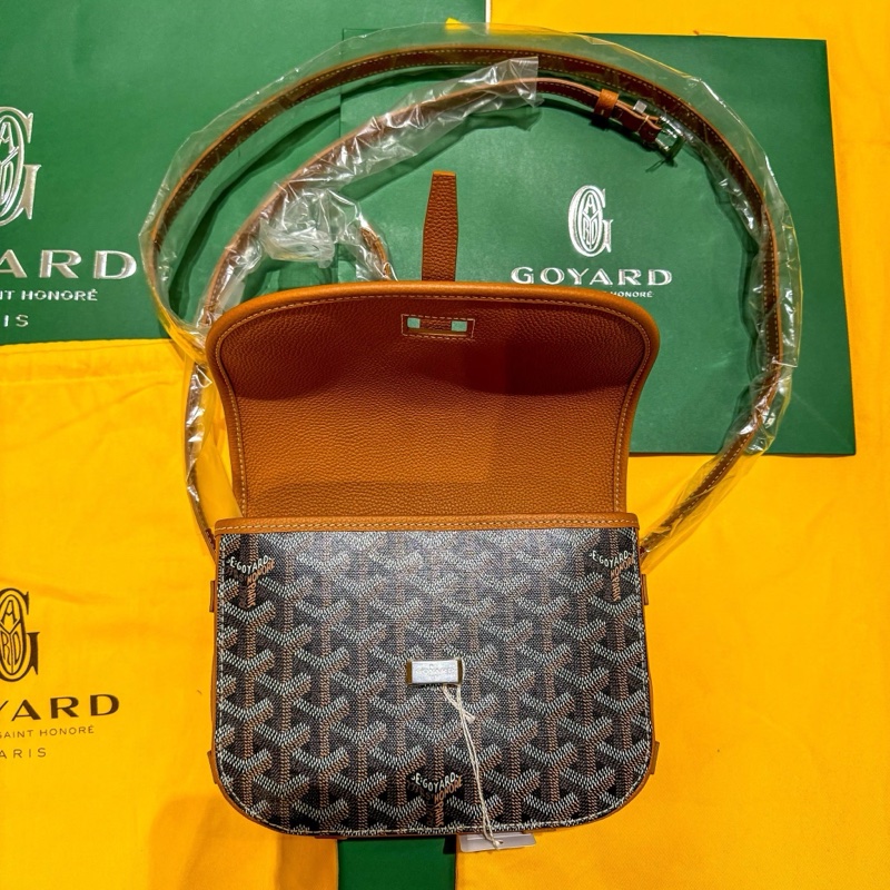 ［全新］GOYARD｜BELVEDERE PM Black & Tan 郵差包-2