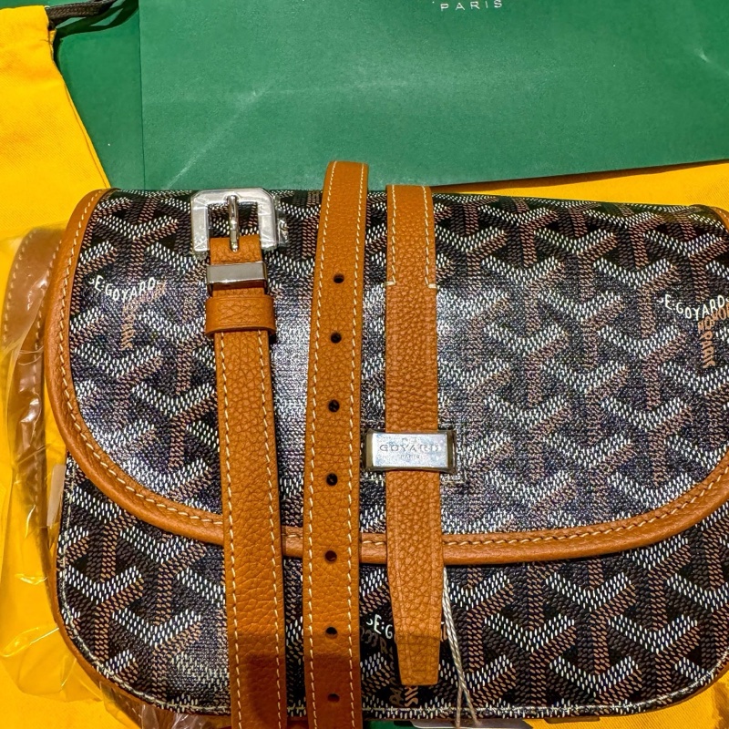 ［全新］GOYARD｜BELVEDERE PM Black & Tan 郵差包-16
