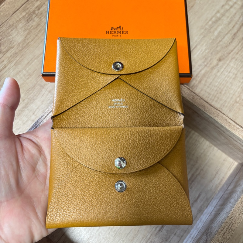 （全配）愛馬仕 Hermes Calvi Duo 錢包 卡夾（台灣購證）-0
