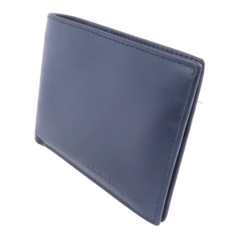 Salvatore Ferragamo 【激減優惠】牛皮皮革Wallet錢包藍色-2