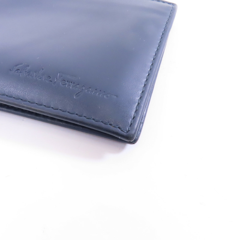 Salvatore Ferragamo 【激減優惠】牛皮皮革Wallet錢包藍色-9