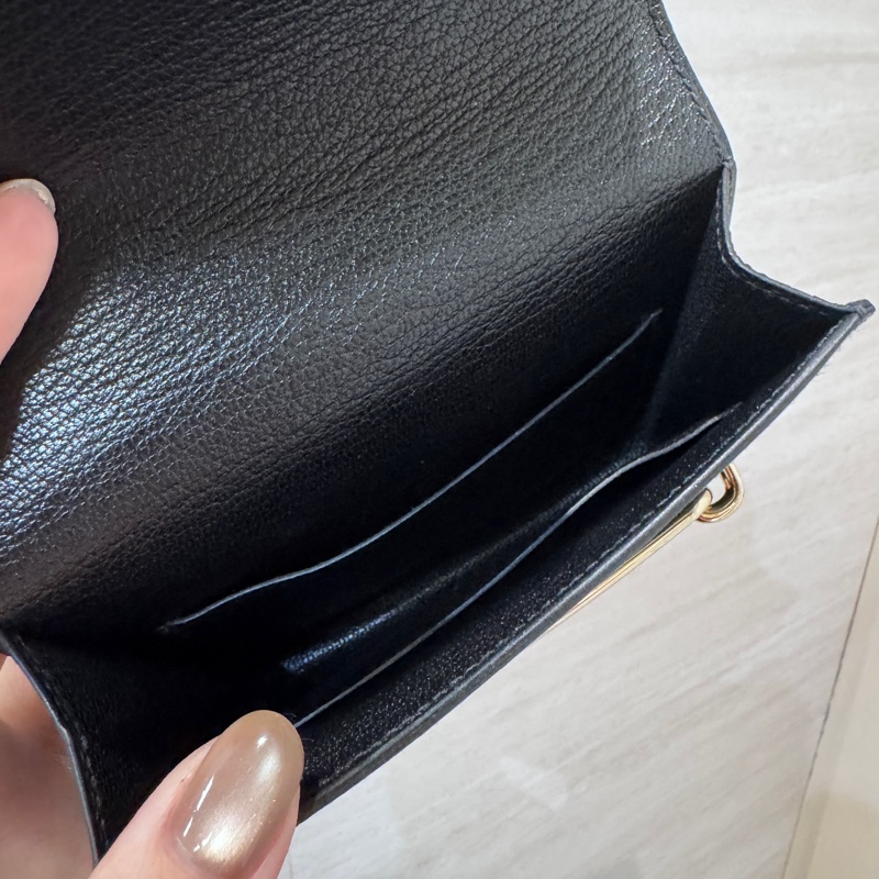 Hermes Roulis Slim 89黑山羊皮金釦豬鼻子錢包 腰包 可自行➕背帶 多種背法-8