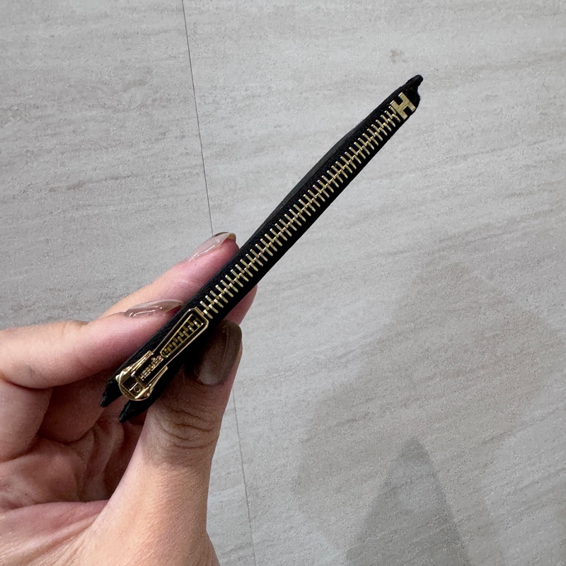 Hermes Roulis Slim 89黑山羊皮金釦豬鼻子錢包 腰包 可自行➕背帶 多種背法-14