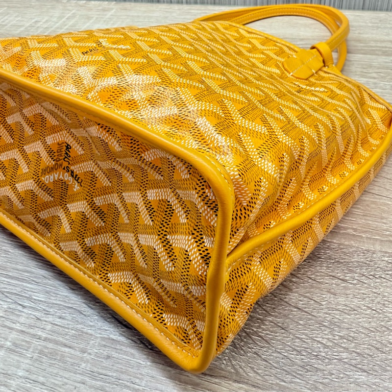Goyard Anjou mini tote戈雅黃色迷你手提購物袋托特包-17