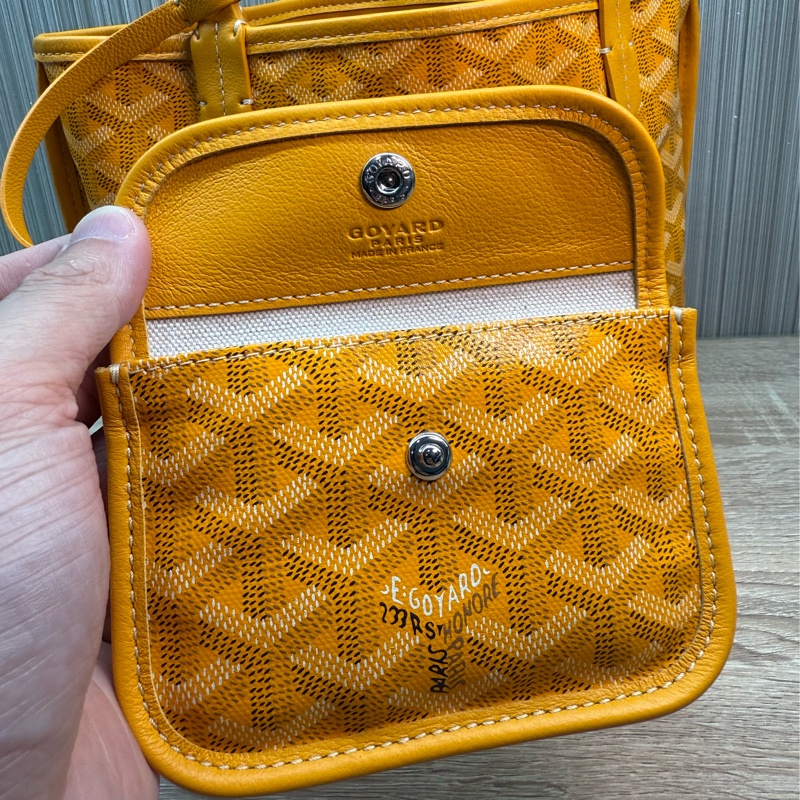 Goyard Anjou mini tote戈雅黃色迷你手提購物袋托特包-23