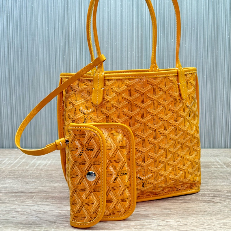 Goyard Anjou mini tote戈雅黃色迷你手提購物袋托特包-1