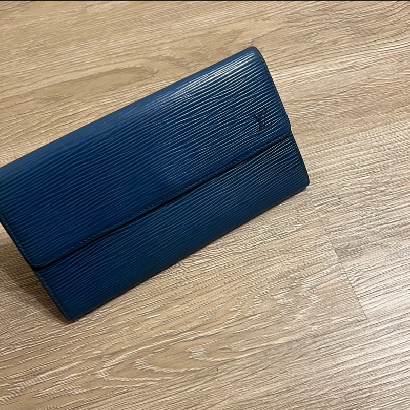 瑞奇二手精品 louis Vuitton epi 藍水波紋 長夾-0
