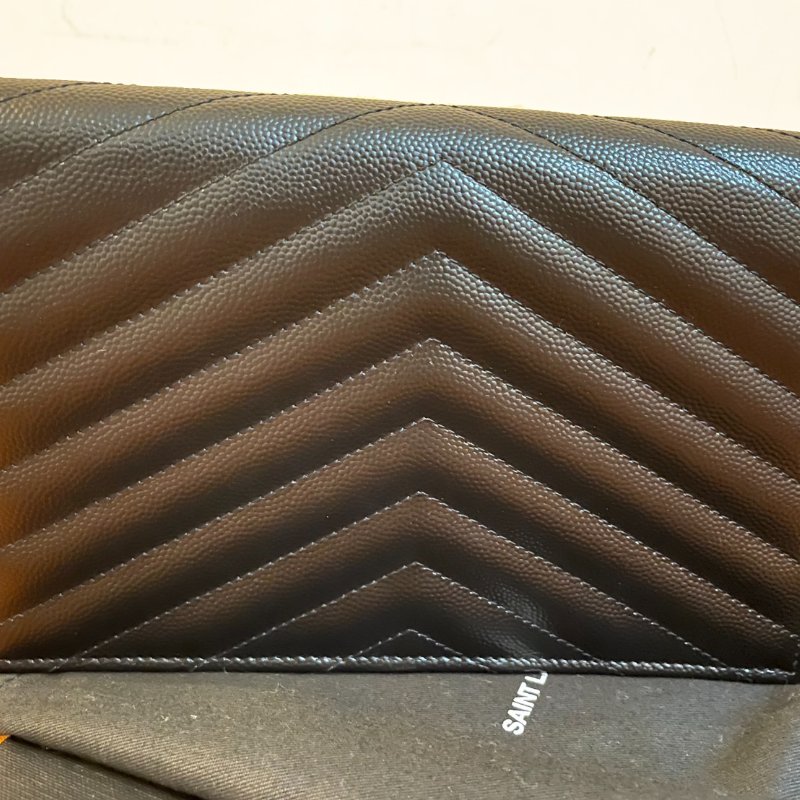 YSL SAINT LAURENT 百搭經典 黑金 鍊條包 魚子醬牛皮 WOC 19CM-1