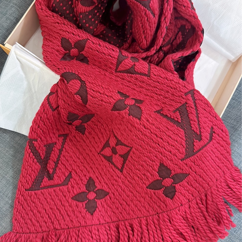 全新閒置品lv 2022新款紅雙色羊毛圍巾(紅)-2