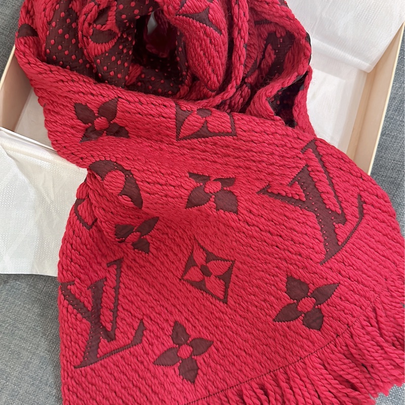 全新閒置品lv 2022新款紅雙色羊毛圍巾(紅)-4