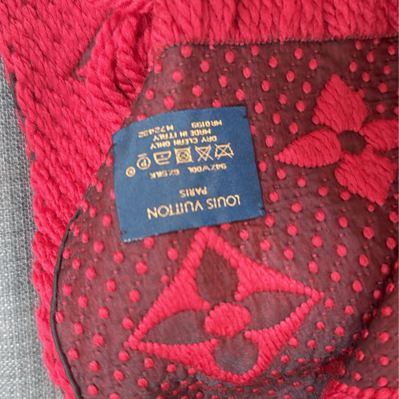 全新閒置品lv 2022新款紅雙色羊毛圍巾(紅)-12