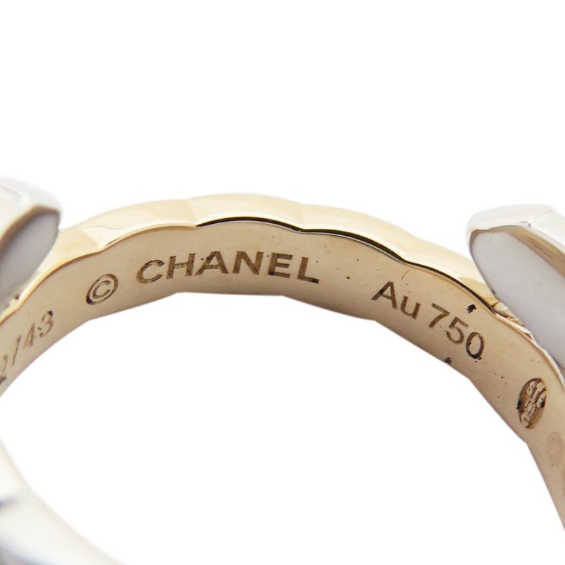 【激安價】 COCO CRUSH TOI ET MOI 18K白金 BEIGE米色金 鑲鑽戒指 B22743-7