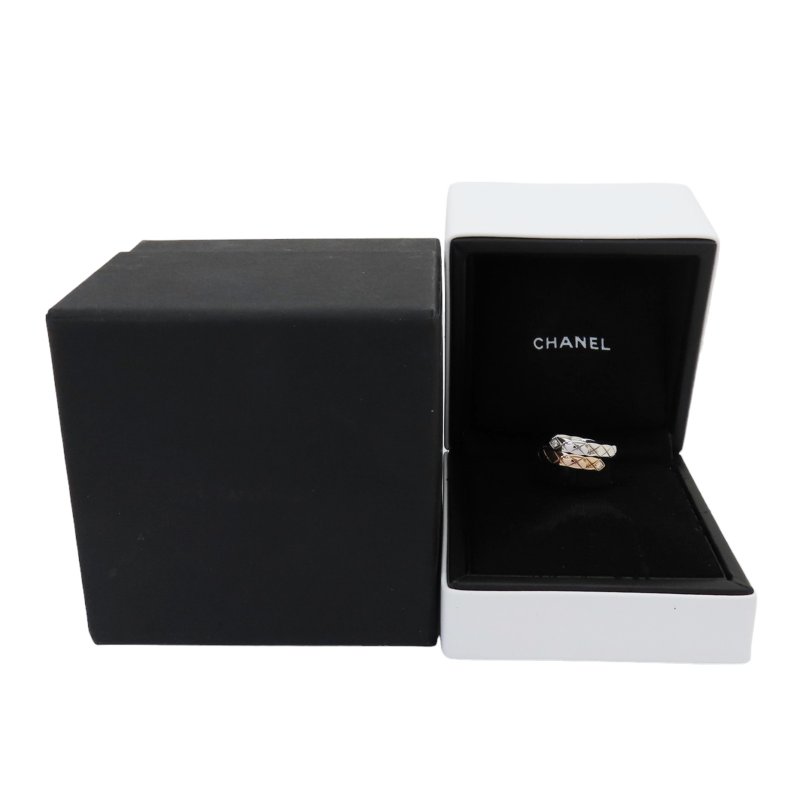 【激安價】 COCO CRUSH TOI ET MOI 18K白金 BEIGE米色金 鑲鑽戒指 B22743-10