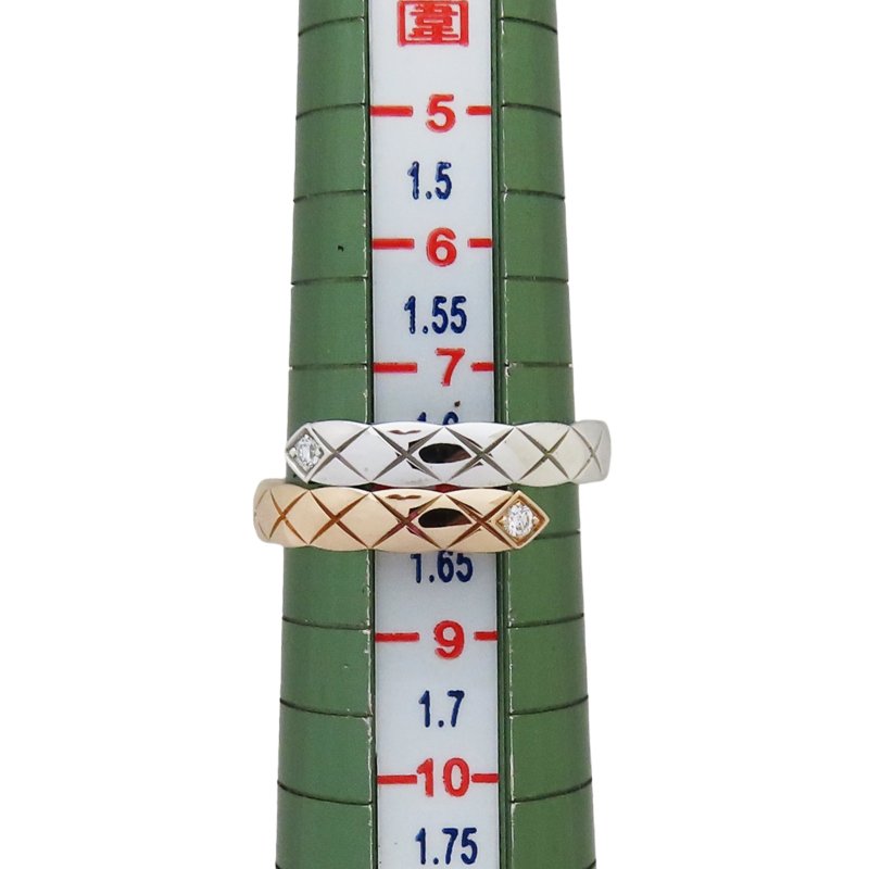 【激安價】 COCO CRUSH TOI ET MOI 18K白金 BEIGE米色金 鑲鑽戒指 B22743-11