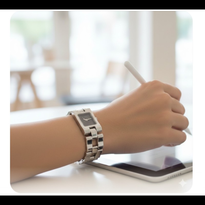 Gucci 2305L 長方形不鏽鋼鏈帶腕錶-13