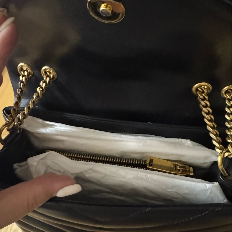 SAINT LAURENT Loulou 黑色皮革小号肩背包(可斜背)-3