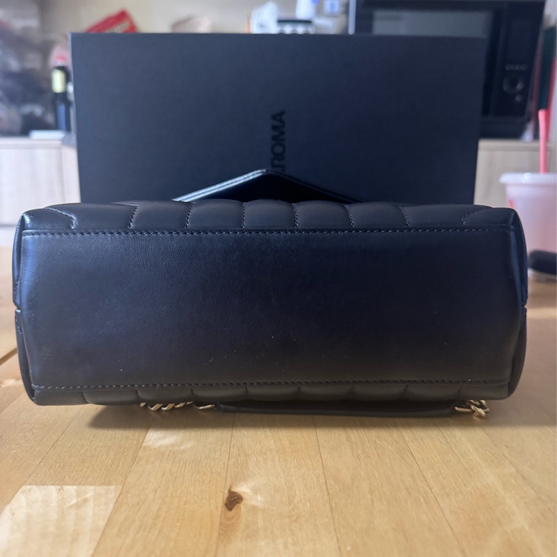 SAINT LAURENT Loulou 黑色皮革小号肩背包(可斜背)-4