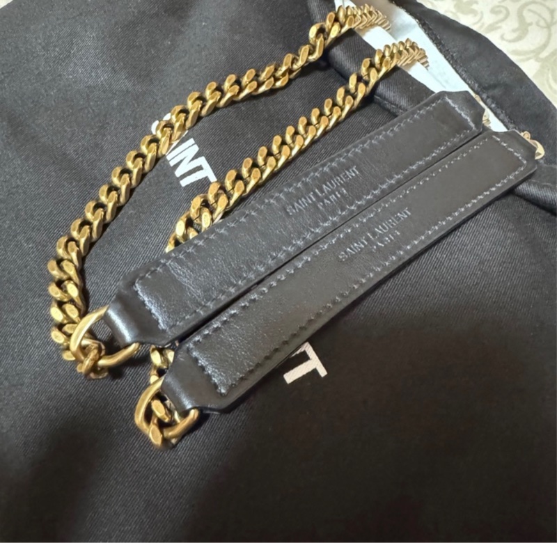 SAINT LAURENT Loulou 黑色皮革小号肩背包(可斜背)-5