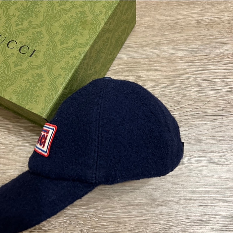 瑞奇二手精品 Gucci 毛呢 絨 老帽 美品-2