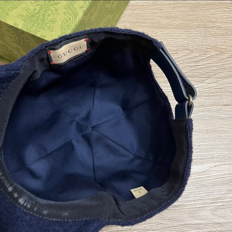 瑞奇二手精品 Gucci 毛呢 絨 老帽 美品-4