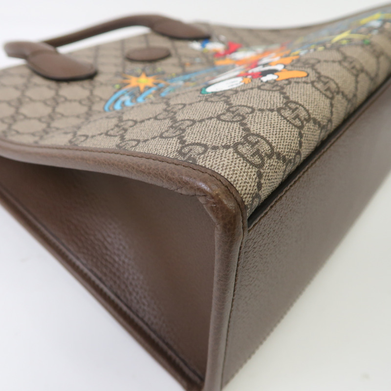 GUCCI 【激減優惠】塗層帆布Disney GG Supreme金扣手挽肩背兩用袋米色-9