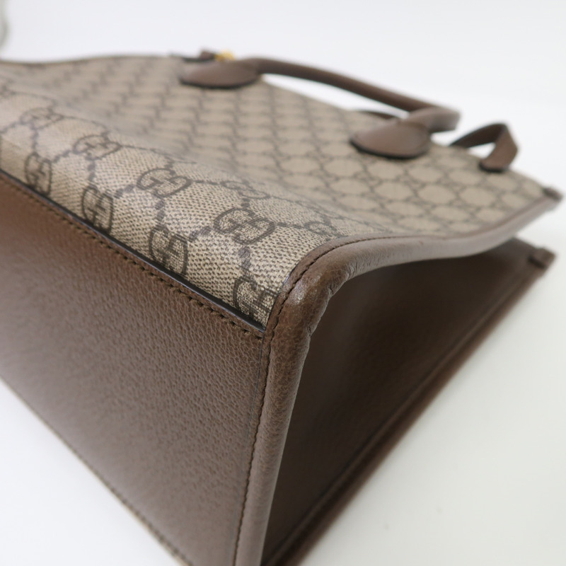 GUCCI 【激減優惠】塗層帆布Disney GG Supreme金扣手挽肩背兩用袋米色-12