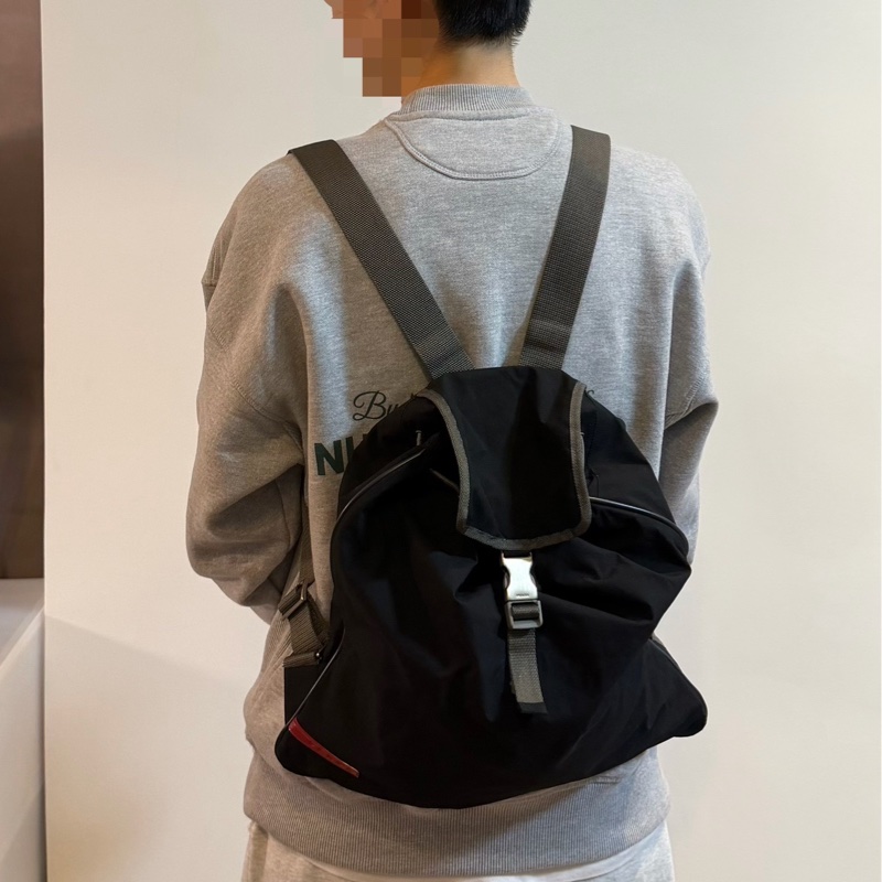 prada 黑 尼龍 後背包 肩背包 手提包 雙肩包-0